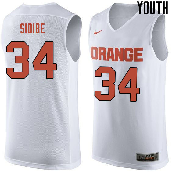 Youth #34 Bourama Sidibe Syracuse White College Basketball Jerseys Sale-White